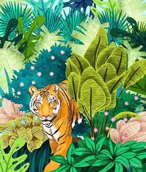 Jungle Tiger Art Print By 83oranges In 2020 Tiger Art Jungle Art Tiger Canvas