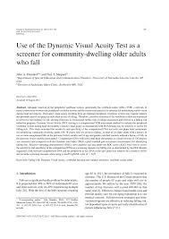 pdf use of the dynamic visual acuity test as a screener for