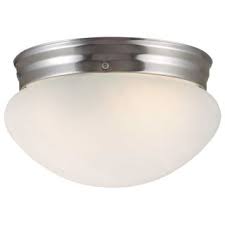 Falls between a flush mount fixture and a chandelier in style and hangs approximately 4 to 8 from the ceiling. Design House 511576 Satin Nickel 7 Wide Millbridge Traditional Classic 1 Light Ambient Lighting Flushmount Ceiling Fixture Faucetdirect Com