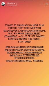 With lots of love, wish. Ajay Devgn Sidharth Malhotra And Rakul Preet Singh Come Together For Slice Of Life Comedy Thank God