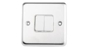 Redecorating the walls for the sake of flush light switches is not worth it. K4672bss White 10 A Flush Mount Rocker Light Switch White 2 Way Screwed 2 Gang Bs 86mm Stainless Steel 1 1 K4672 Screw Rs Components