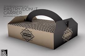 Pastry Donut Box Carrier Mockup Donut Box Food Box Packaging Packing Box Design