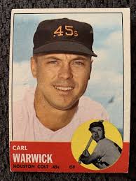 1963 Topps #333 Carl Warwick Vintage Baseball Card Sharp Corners Centered  Back