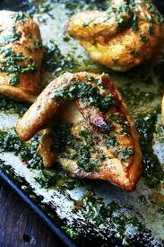 Crispy Roast Chicken With Herb Sauce Alexandra S Kitchen Recipe Recipes Poultry Recipes Healthy Recipes