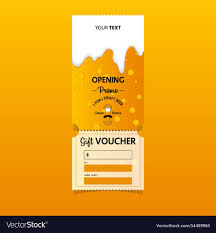Gift Vouchers Template Design For Beer Party Vector Image On Vectorstock Voucher Design Beer Party Template Design