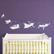 Peter Pan Enfants Battant Silhouette Fantastique Conte De Fees Magique Fee Clochette Wall Decal Baby Girl Nursery Themes Girl Nursery Themes Neverland Nursery