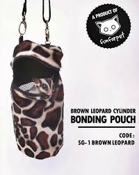 Traveling Pouch Sg Brown Leopard Kantung Sugar Glider