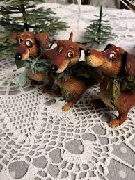 маленькой елочке холодно зимой из лесу елочку взяли мы домой Sobaka Ulybaka Taksa Pape Mashe Yolochnaya Igrushka Kupit Ili Zakazat V Internet Magazine Na Yarmarke Masterov Milaya Dobraya So Paper Mache Paper Animals