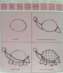 Dino tekenen schattig dino 5 leren tekenen une planche modèle pour dessiner des dino. Dino 3 Leren Tekenen Thema Knutselen Dinosaurus Dinosaurussen