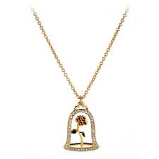 Beauty And The Beast Enchanted Rose Necklace By Arribas Official Shopdisney In 2020 Rose Necklace Disney Jewelry Beauty And The Beast