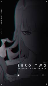 Darling in the franxx, zero two x hiro, romance, couple, profile view. Wallpaper Zero Two Darling In Franxx Black And White If You Like Something You Can Go To My Darling In The Franxx Anime Wallpaper Iphone Zero Two