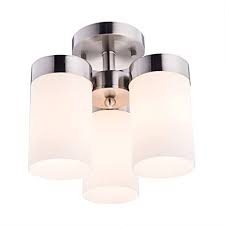 First, you'll need to properly measure the space on the ceiling where you plan to. Co Z 3 Light Semi Flush Mount Ceiling Light Brushed Nickel Modern Bathroom Chrome Ceiling Light Fixture With Frosted Glass Modern Chandelier Pendant Light For Bathroom Kitchen Hallway Dining Room Amazon Com