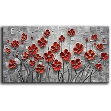 Amazon Com Yasheng Art Hand Painted 3d Oil Paintings On Canvas Red Flowers Paintings Modern Home D In 2020 Oil Painting On Canvas Oil Painting Abstract Oil Painting