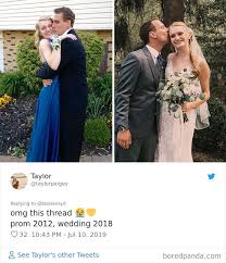It's 2018 and a lot has changed in the last 5 years. 30 Times People Married Their Prom Dates And Shared The Before And After Pics Bored Panda