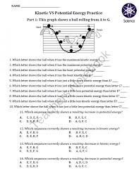 Worksheet Kinetic Vs Potential Energy Product From Mrterrysscience On Teachersnotebook C Kinetic And Potential Energy Potential Energy Energy Science Projects