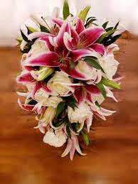 Cascading Pink Tiger Lilies And Rose S Wedding Bouquet In 2020 Tiger Lily Wedding Flowers Wedding Flowers Lilies Lily Bouquet Wedding
