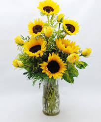 Pin By Mary Florence On When We Say I Do Sunflower Arrangements Sunflower Floral Arrangements Fresh Flowers Arrangements