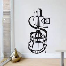 Vinyl Wall Art Sticker Movie Camera Film Reel Home Cinema Vintage Theatre Decal Wall Vinyl Decor Vinyl Room Vinyl Wall Art