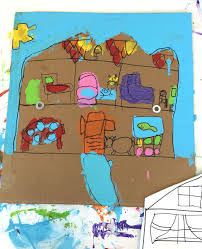 Inside Outside House 3d Illustration Art Project Small Hand Big Art Charlotte Nc Kids Art Class Childrens Art Studio Kids Art Projects