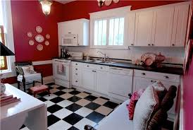 Ceramic tile offers the choice of unglazed or glazed surfaces in a large variety of finishes. Pin By Carla Sanders On Kitschy Kitchens Checkered Floor Kitchen Red Kitchen Walls Kitchen Cabinets And Countertops