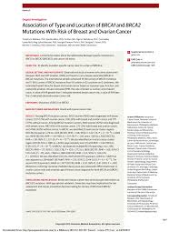 Ovarian cancer may cause pain in areas other than your pelvis. Pdf Association Of Type And Location Of Brca1 And Brca2 Mutations With Risk Of Breast And Ovarian Cancer