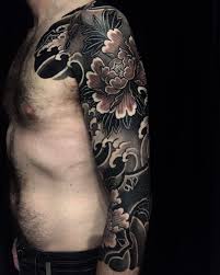 Kind of traditional dragon by jeff ensminger tattoonow. Japanese Tattoo Sleeve By Levioner Japaneseink Japanesetattoo Irezumi Tebori Bngink B Black And Grey Tattoos Sleeve Japanese Sleeve Tattoos Grey Tattoo