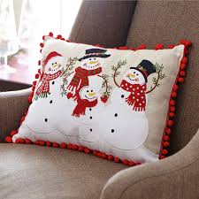 Snowman Family Pompom Decorative Holiday Pillow In 2020 Decorative Holiday Pillows Holiday Pillows Christmas Pillows