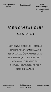 Jangan Lupa Buat Mencintai Diri Sendiri Dulu Mencintai Diri Sendiri Pikiran Positif Belajar