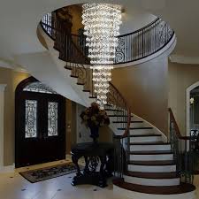 Round Raindrop Crystal Chandelier Ceiling Light Staircase Chandelier Chandelier Ceiling Lights Crystal Chandelier Foyer