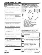 Federal courts and the judicial branch chapter review worksheet answers : Kami Export Julio Rodriguez Fernandez Judicial Branch Icivics Worksheet Pdf A Finish Each Sentence The Only Court The Constitution Creates Is Name Course Hero