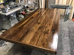 Walnut Wood Made Into S Conference Table With Just Polyurethane On Top Very Pretty Rustic Dining Table Handcrafted Dining Table Conference Table