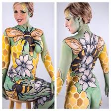 Bodypaintmagazine Art Bodyart Bodypaint Model Photography Bodypainting Bee Body Painting By Jocelyn Casdorph Body Painting Body Art Painting Body Art