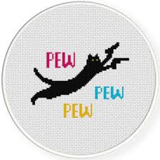 By nancy bandzuch · leave a comment. Pew Pew Cat Cross Stitch Pattern Daily Cross Stitch