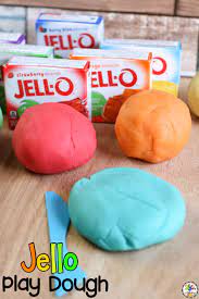 Jello Play Dough Receipe For A Sensory Play Activity Jello Play Dough Baby Play Activities Easy Playdough Recipe