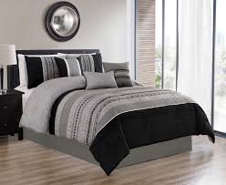 What size if you're looking for a classic and majestic upholstered bed for your room, you might consider our nairobi black/gold, allura white, or our. Hgmart Bedding Comforter Set Bed In A Bag 7 Piece Luxury Embroidery Microfiber Bedding Sets Oversized Bedroom Comforters Black King Walmart Com Walmart Com