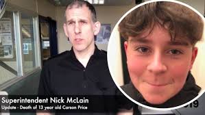 Police statement following the death of 13 year old Carson Price