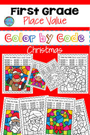 Christmas Color By Code Place Value Christmas Math Activities Christmas Math Math Activities
