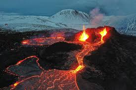 Volcanic eruptions happen when lava and gas are discharged from a volcanic vent. Iceland Volcano Unleashes Third Lava Stream