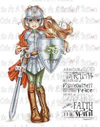 Cute As A Button Designs Img00410 Pre Colored Put On The Armor Of God Digital Digi Stamp Bible Art Journaling Armor Of God Armor Of God Tattoo