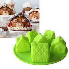 With our large variety of christmas and holiday silicone molds and lace mats, you are sure to find just the right decoration for your cake, cupcakes, cookies or any holiday baking project. Xibao Silicone Cake Molds 6 Small House Bread Pudding Dessert Molds Diy Baking Molds Handmade Soap Moulds Rando Cake Molds Silicone House Cake Chocolate Baking