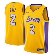 Lonzo Ball Los Angeles Lakers Nike Swingman Jersey Yellow Icon Edition Lonzo Ball Los Angeles Lakers Nike Jersey
