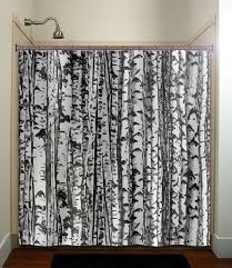 Forest Birch Tree Shower Curtain Extra Long Fabric Shower Curtains Stall Custom Wall Tapestry Window Valance Cafe Panels Bath Mat Towel Tree Shower Curtains White Birch Trees Bathroom Decor