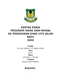 Isra`mi`raj, sebagai sebuah peristiwa metafisika (gaib), barangkali bukan sesuatu yang istimewa. Kertas Kerja Israk Mikraj