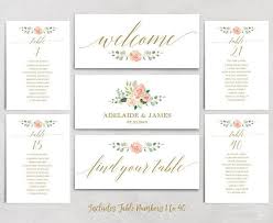 Peach Blush Wedding Seating Chart Template Header Signs And