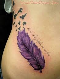 A bird feather tattoo behind the ear not only looks dainty and cute but also symbolizes a deeper meaning. Feather Tattoo Designs With Quotes Quotesgram
