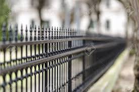Mine.wrought iron fence in taormina, sicily. Wrought Iron Fencing Painted Black With The Decorations The Stock Photo Picture And Royalty Free Image Image 117831243