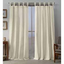 Get free shipping on qualified tab top curtains or buy online pick up in store today in the window treatments department. Set Of 2 96 X54 Loha Linen Braided Tab Top Curtain Panel Ivory Exclusive Home Target