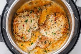 In a large bowl, mix condensed soups, onion soup mix, mushrooms (drained) and water. Instant Pot Pork Chops In Creamy Mushroom Sauce Instant Pot Pork Chops Recipe Eatwell101