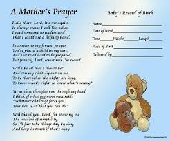 Pin By Poetryprints The Writing Pando On Gifts For Moms Prayer For Mothers Baby Birth Information Baby Quotes