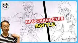 The drawing team of minecraft and foxes and wolfs How To Draw Rpg Video Game Character Art Battle Youtube